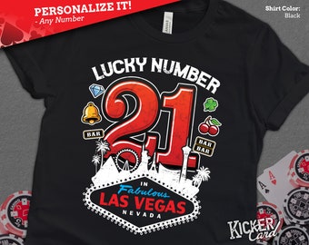 Personalized Vegas Luck Number Shirt | Vegas Anniversary Shirt | Vegas Birthday Shirt | Unique Gift for Vegas Trip Birthday or Anniversary