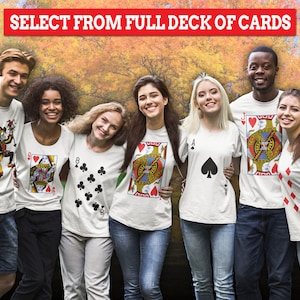 Playing Cards Costume T-Shirts, Matching Group Costume, Queen of Hearts, King of Diamonds, Playing Card Halloween Costume, Poker Card Shirts