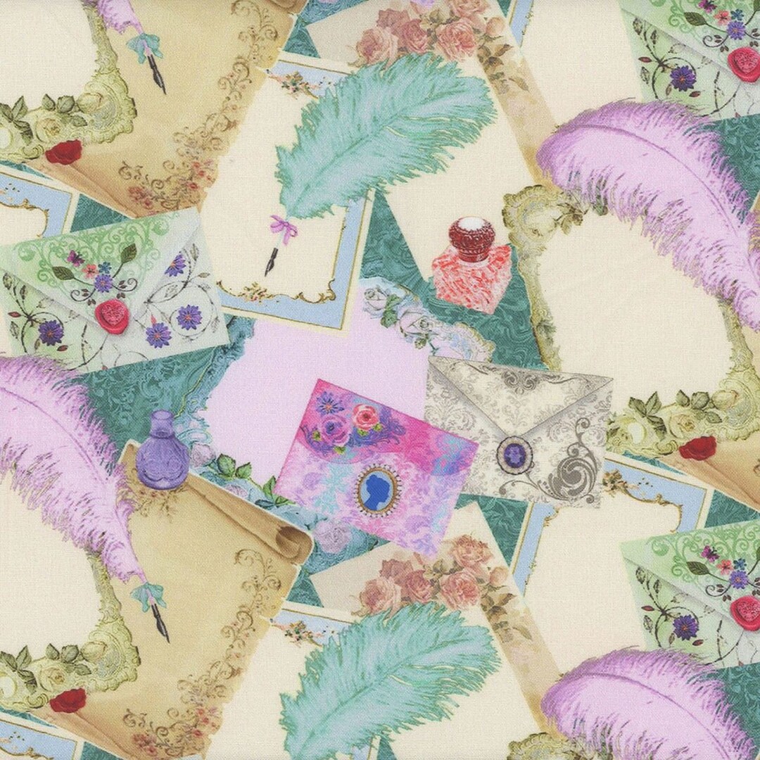 Letter and Envelope Fabric, to My Dearest, Print Concepts Inc. 10474X