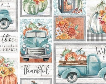 Fall truck with pumpkin fabric, Happy Harvest, 3 Wishes, 3WI19566