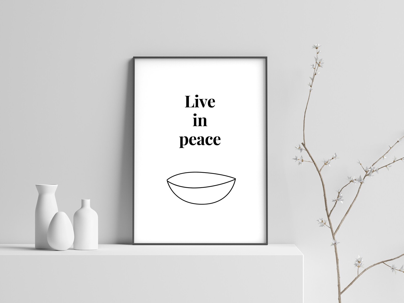 Live In Peace Printable Wall Art DIGITAL DOWNLOAD Simple Etsy
