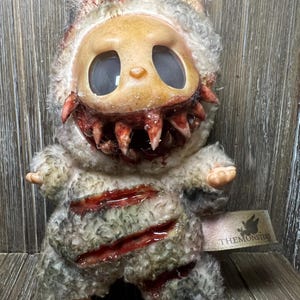 Plush Bag Charm - Scary Monster Halloween Gory Custom - OOAK - Glow in the Dark Eyes