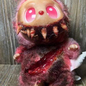 Plush Bag Charm - Scary Monster Halloween Gory Custom - OOAK