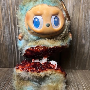 Plush Bag Charm - Scary Monster Halloween Gory Custom - OOAK - Flesh Eaten