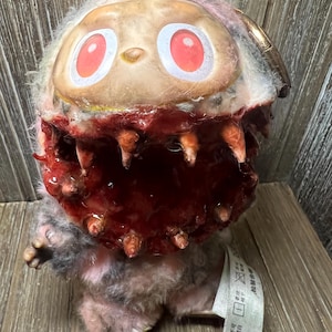 Plush Bag Charm - Scary Monster Halloween Gory Custom - OOAK - Big Mouth