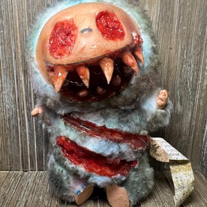 Plush Bag Charm - Scary Monster Halloween Gory Custom - OOAK