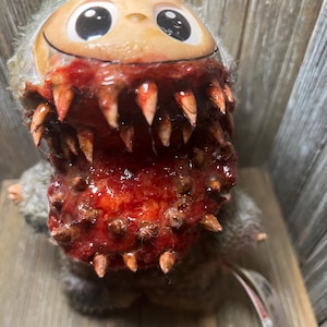 Plush Bag Charm - Scary Monster Halloween Gory Custom - OOAK - Big Mouth