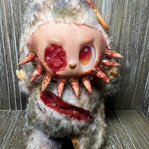 Plush Bag Charm - Scary Monster Halloween Gory Custom - OOAK