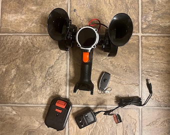 Drill Car / Train Horn Portable Air Horn - Remote Activated - Remote, Battery, And Charger Included