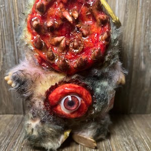 Plush Bag Charm - Scary Monster Halloween Gory Custom - OOAK - Eye see you