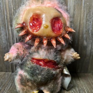 Plush Bag Charm - Scary Monster Halloween Gory Custom - OOAK
