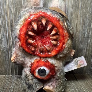 Plush Bag Charm - Scary Monster Halloween Gory Custom - OOAK - Eye see you