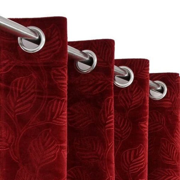 Set of 2 Velvet Curtains, Turkish Cherry Red Velvet,All Sizes,Excellent Quality,Custom Size,Window Curtain Panel,Drapery,Dining Room Curtain