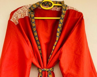 orange silk robe