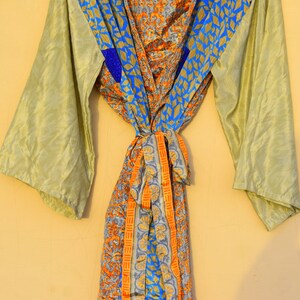 recycled sari silk robe