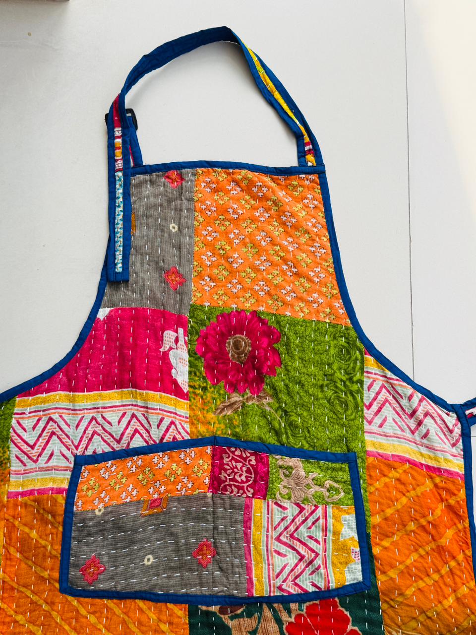 エプロン Kantha Quilt Apron Vintage Patchwork Kantha Quilted Apron Handmade Cotton