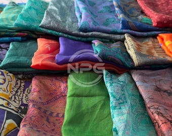 Kantha Silk Scraps: Indian Sari Fabric Remnants for Textile Art