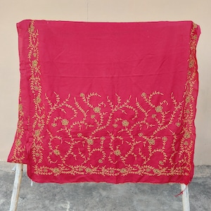 Recycled Red Silk Sari Fabric Bundle: Vintage Indian Saree, Nuno Felting Craft