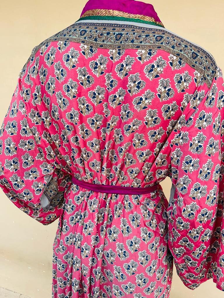 Vintage Pink Roses  Kimono Gown main image 1