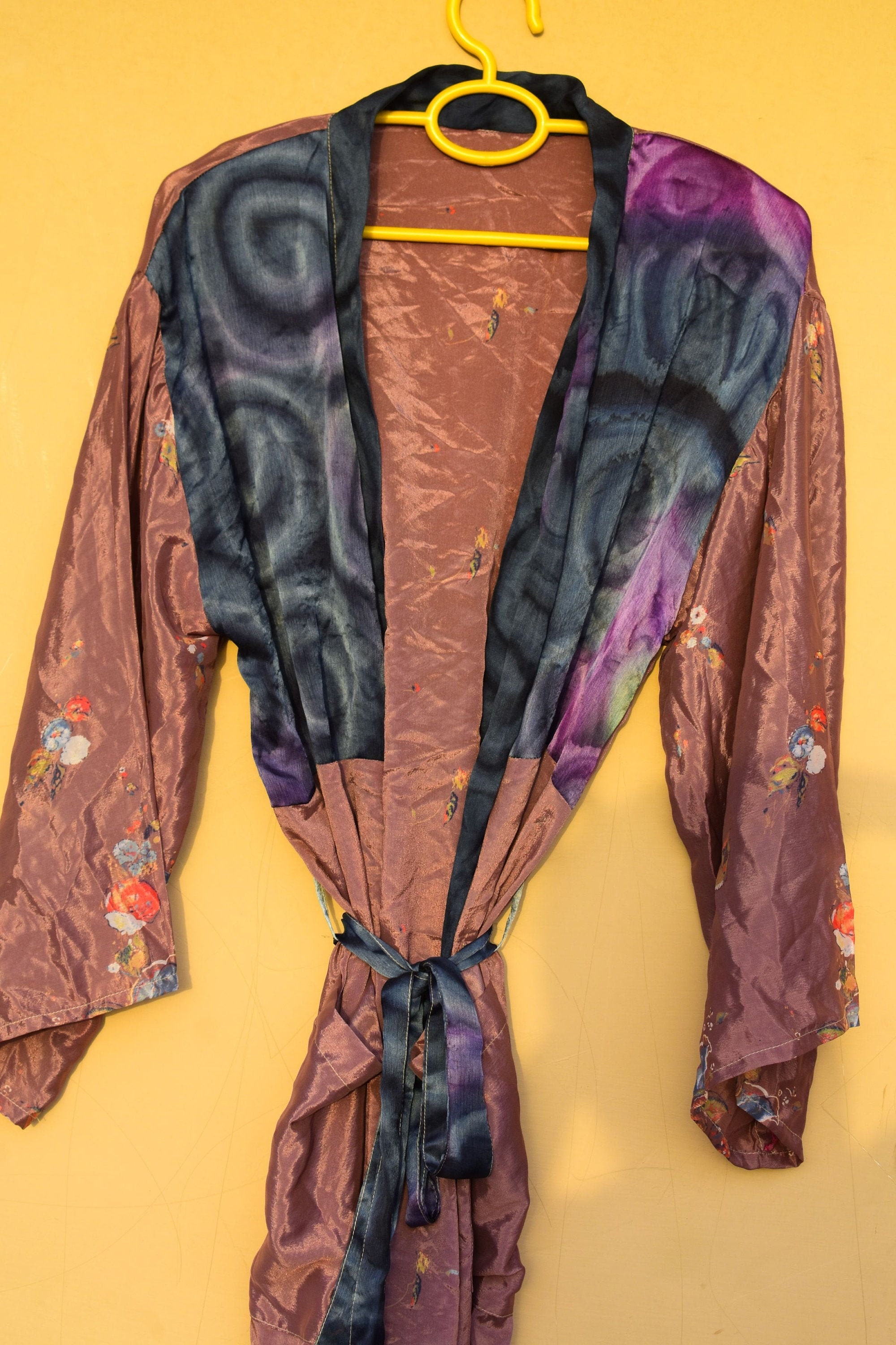 recycled sari silk robe