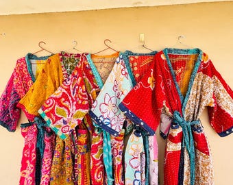 Boho Kantha Robe Bundle – Set of 5/10 pcs Recycled Cotton Kimonos for Women