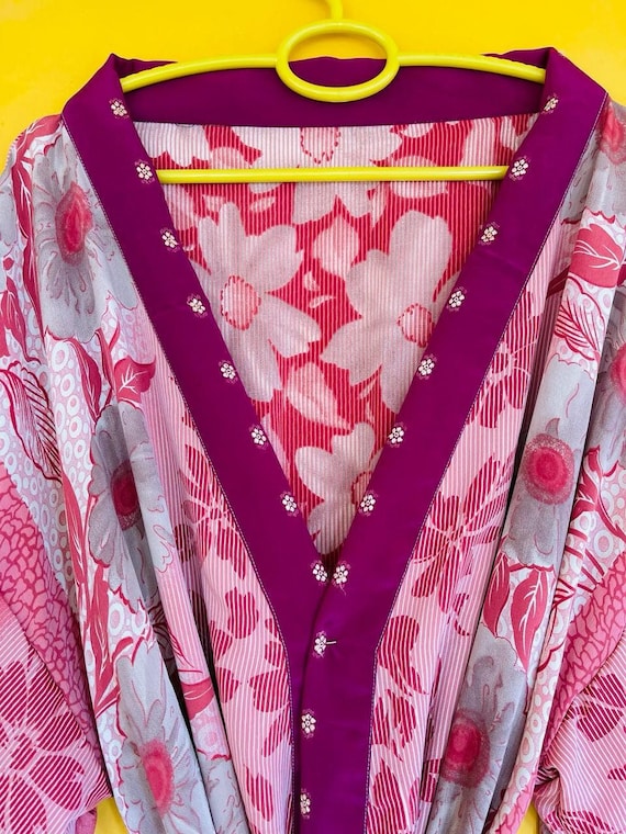 Assorted Long Old Sari  Robe Upcycled sari silk ki