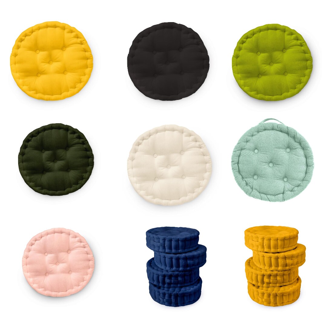 Circle Chair Pad Round Chair Cushions Multicolour Cushions Christmas