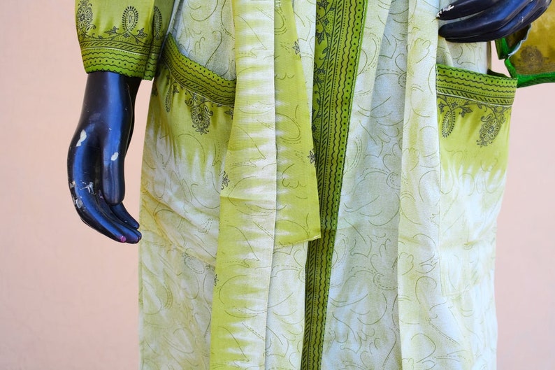 sewing robe,Robes Pyjamas,Bridesmaid Dresses and Bridal Gowns Vintage sari art Handmade Robe mint green robe dress Breathable
