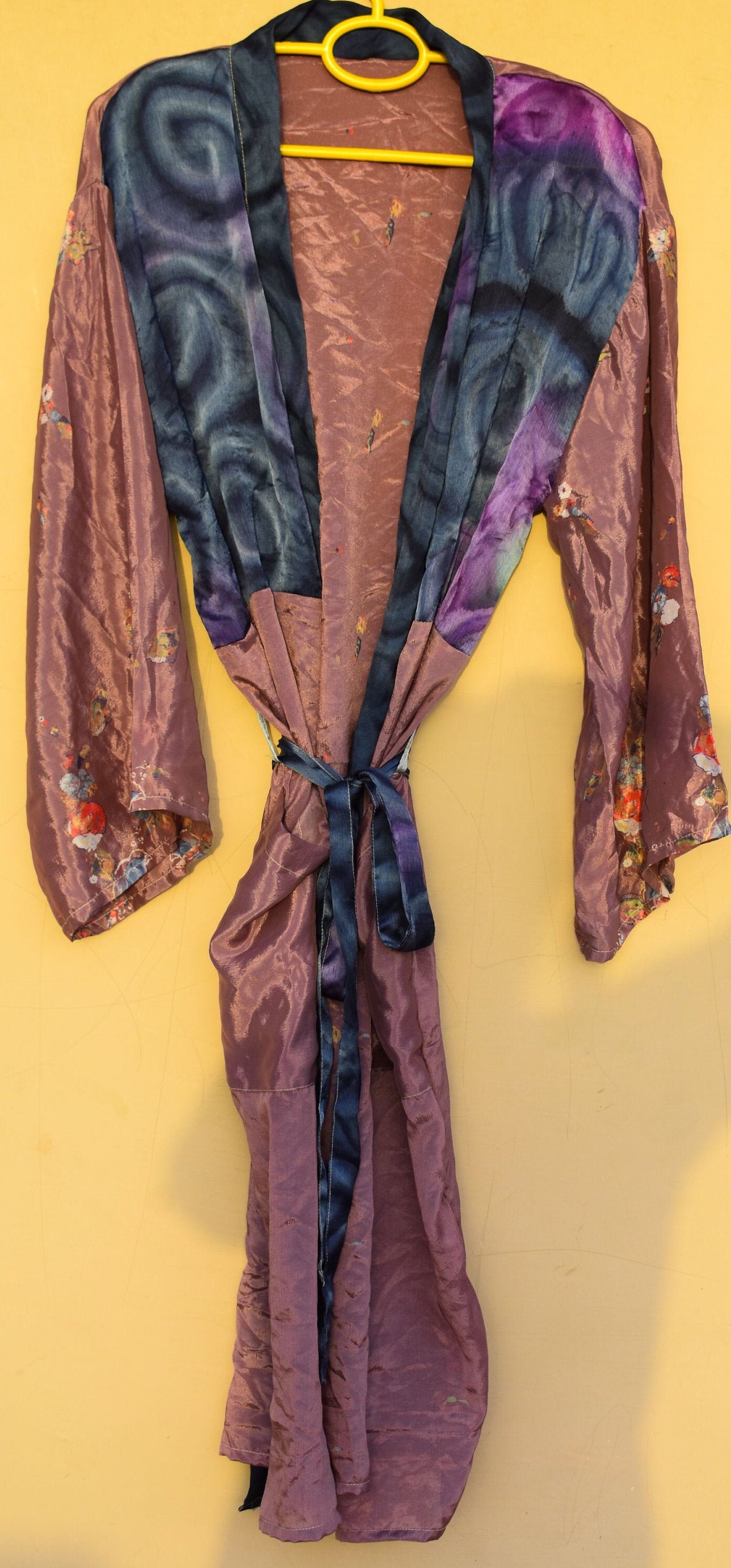 recycled sari silk robe