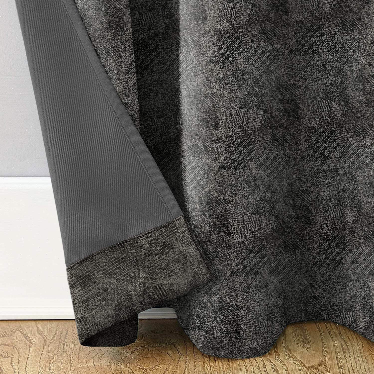 Set of 2 Velvet Curtains Dark grey Velvet All Etsy