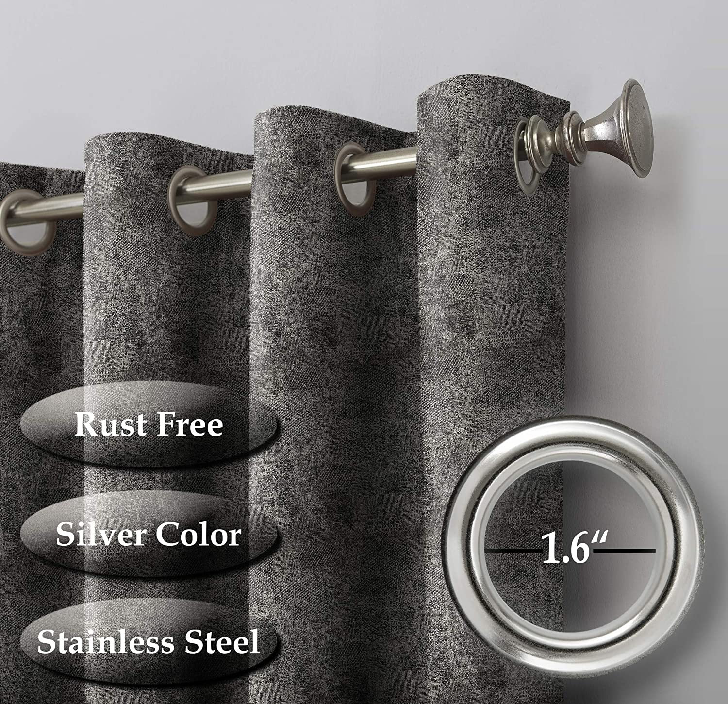 Set of 2 Velvet Curtains Dark grey Velvet All Etsy