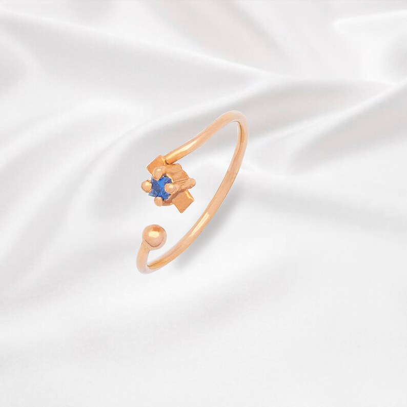 Minimal Colored Zircon Open Ring Custom Natural Ring image 0