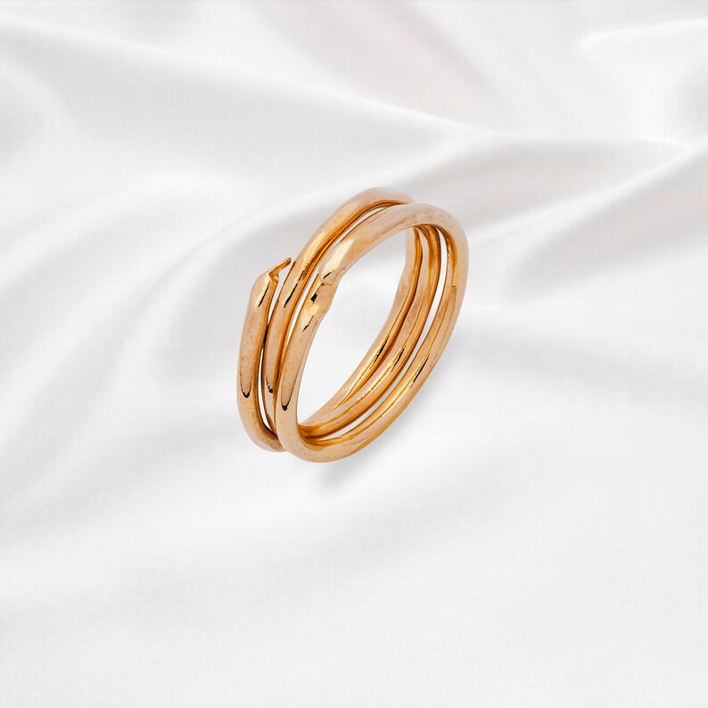 Silver And Gold Plated Spiral Handmade Ring Special image 0