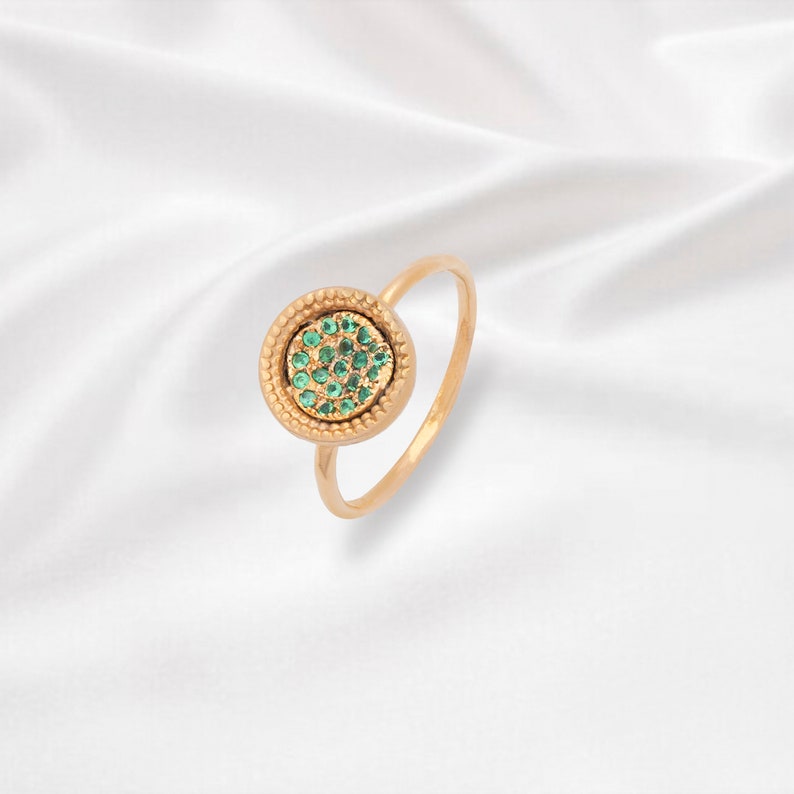 Multi Stone Zircon Handmade Custom Natural Ring Round Ring image 0