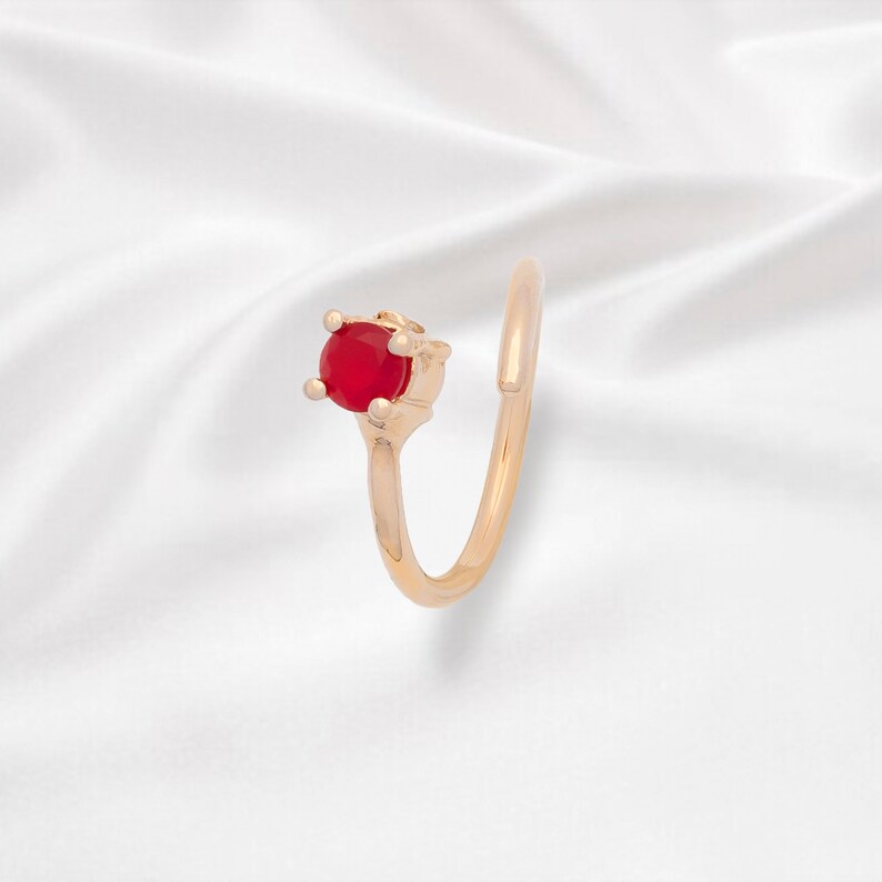 Devil Red Oval Zircon Handmade Adjustable Ring Special image 0