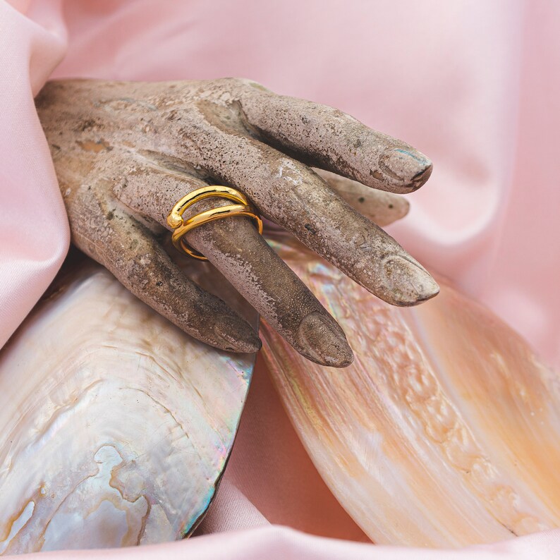 Silver And Gold Plated Elegant Spiral Handmade Ring Wrap Gold image 1