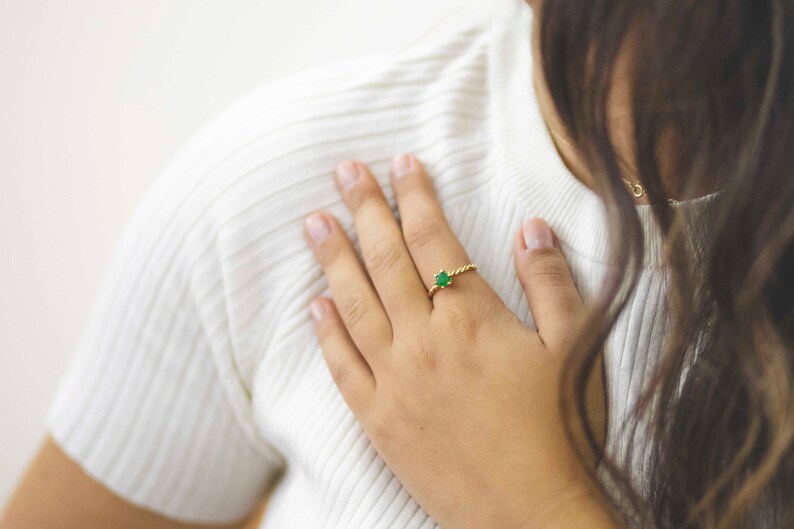 Elegant Zircon Handmade Ring Special Natural Ring Twisted image 8