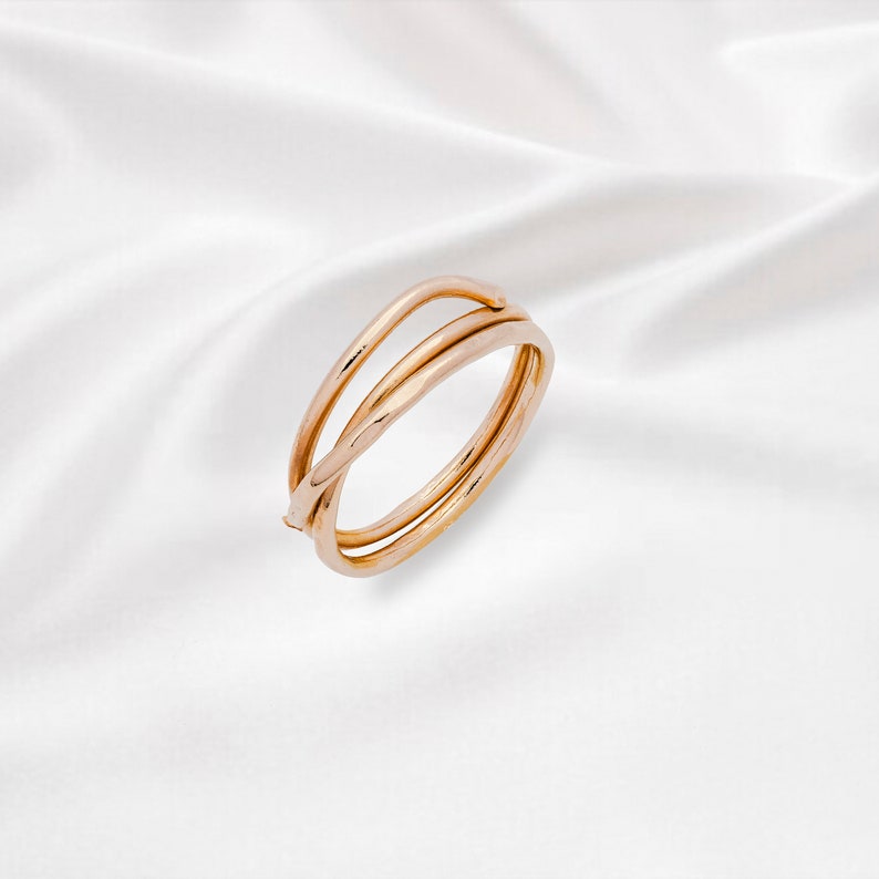 Spiral Ring For Any Style Wrap Ring Custom Gold Ring Swirl image 0