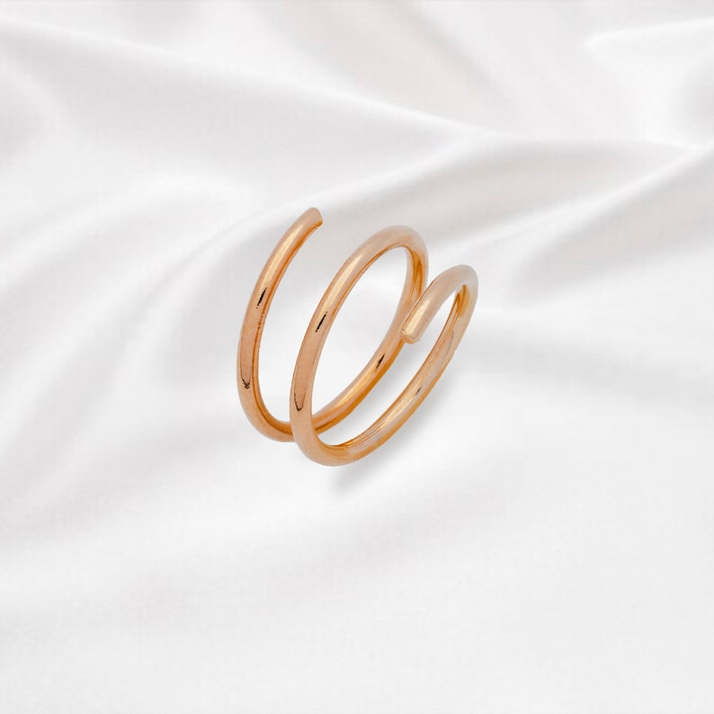 Gold Plated Spiral Ring Special Minimalist Ring Wrapping image 0