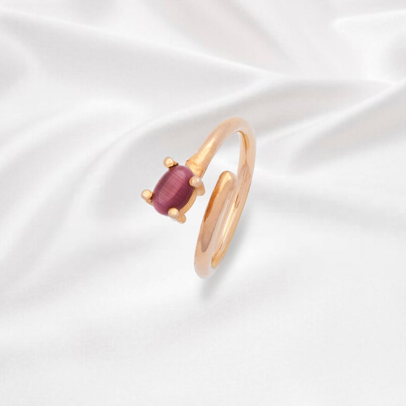 Colored Zircon Handmade Adjustable Ring Custom Natural Ring image 0