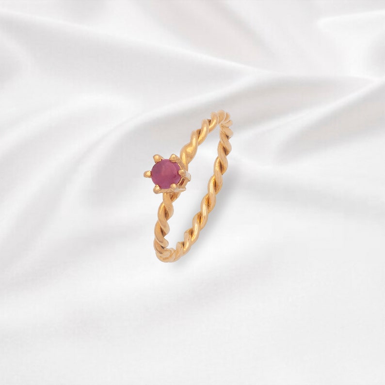 Stunning Zircon Handmade Custom Natural Ring Oval Ring Gold image 0