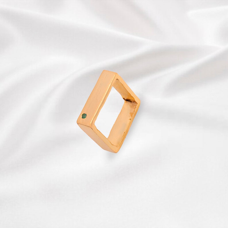 Perfect Workmanship Square Amethyst Stone Natural Real Gold image 0