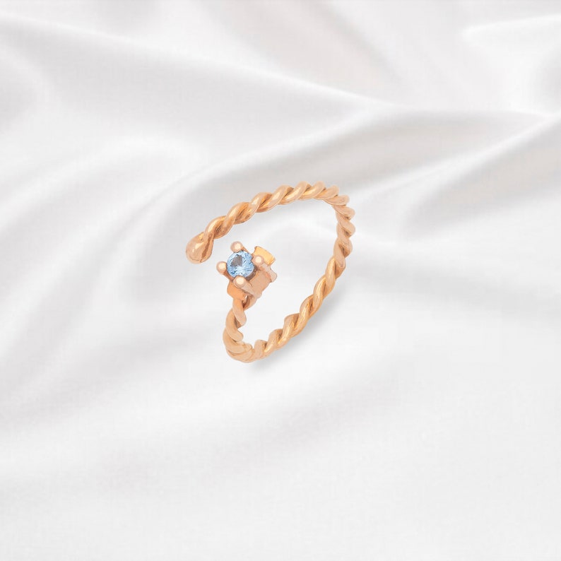 Colored Zircon Handmade Adjustable Ring Custom Natural Ring image 0