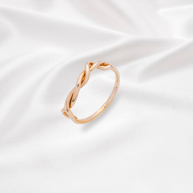 Semi-Twisted Handmade Gold Ring Selectable Gold And Silver image 0