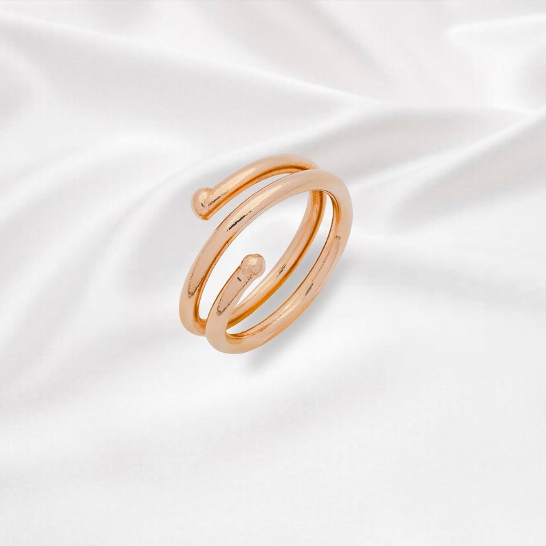 Gold And Silver Plated Wrap Spiral Ring Special Ring Swirl image 0