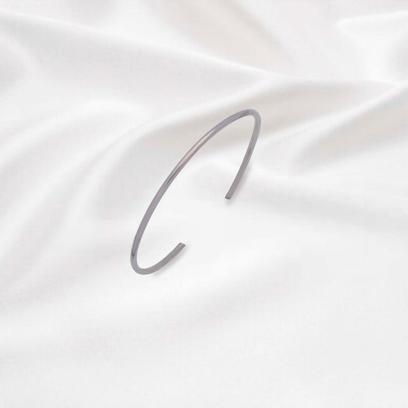 Adjustable Silver Cuff Bangle Plain Gold Bangle Open Bangle image 0