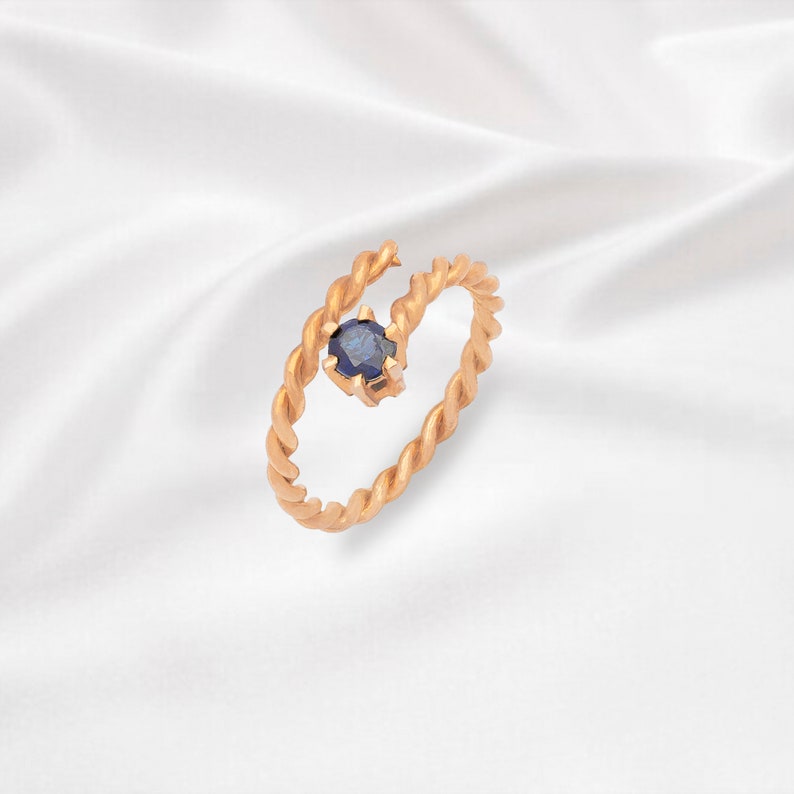 Zircon Handmade Open Ring Custom Natural Ring Adjustable image 0