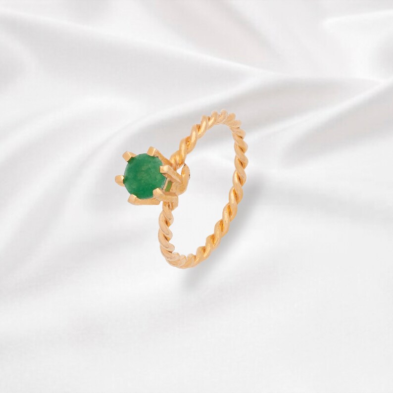 Elegant Zircon Handmade Ring Special Natural Ring Twisted image 0