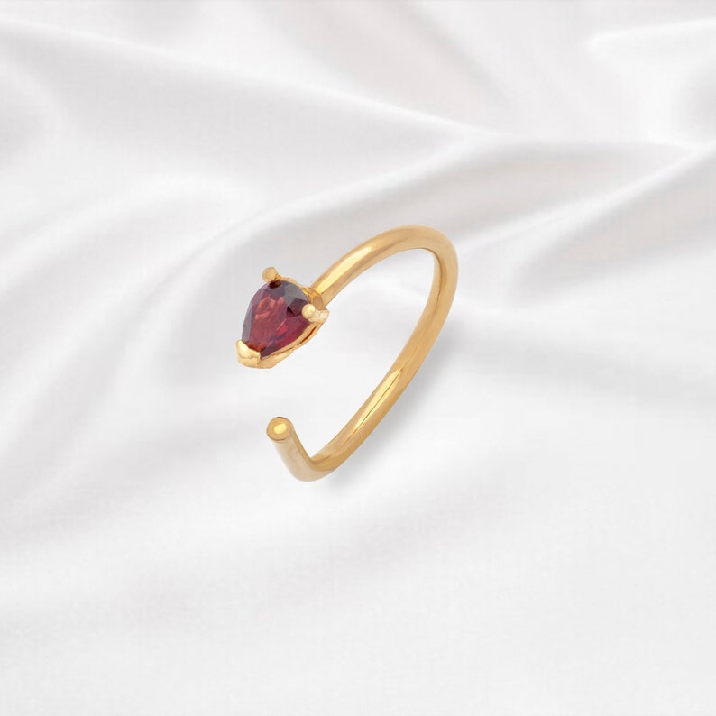 Colored Zircon Open Handmade  Ring Custom Natural Ring image 0