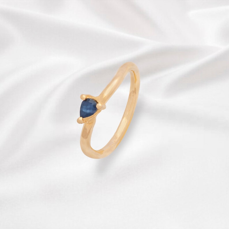 Expertly Crafted Zircon Handmade Custom Natural Ring Pear image 0